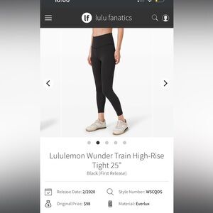 Wunder Train Black Leggings | lululemon Size 6
